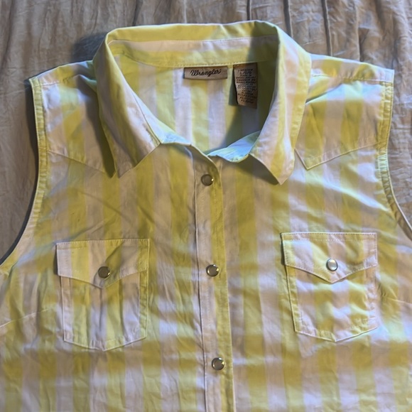 Neon striped wrangler pearl snap sleeveless - Picture 2 of 4